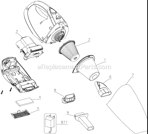 Page A Diagram and Parts List for CHV1500  Black and Decker Hand Vacuum